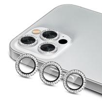 Kit 03X Película Lente Câmera Diamante Para iPhone 15 Pro / 15 Pro Max - Beleza, Charme e Proteção