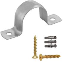 kit 04 Abraçadeira de Metal U 1/2 20mm C/ Bucha e Parafusos