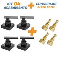 Kit 04 Acabamento C73 Preto Registro Pressão Docol Kit 04 Acabamento C73 Preto Registro Pressão Docol