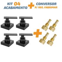 Kit 04 Acabamento C73 Preto Registro Pressão Fabrimar