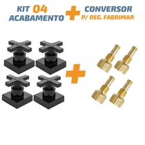 Kit 04 Acabamento Cruzeta Preto 1/2' Ou 3/4 P/ Reg Fabrimar