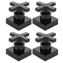 Kit 04 Acabamento Cruzeta Preto Registro Pressão Deca Kit 04 Acabamento Cruzeta Preto Registro Pressão Deca