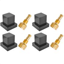 Kit 04 Acabamento Preto Quadrado Registro Pressão - Docol