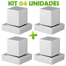 Kit 04 Acabamento Quadrado Metal Para Registro 1/2 3/4 Padrão Deca Cromado