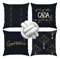 Kit 04 Almofada Cheias Decorativas Mais Almofada Nó Luxo