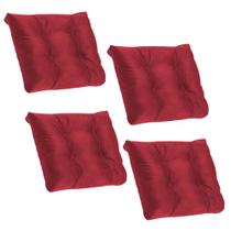 Kit 04 Almofada Para Poltrona Costela com Enchimento Suede Vermelho - Ahazzo Móveis