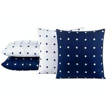 Kit 04 Almofadas Cheias Petit Poa 45cm X 45cm Marinho