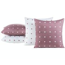 Kit 04 Almofadas Cheias Petit Poa 45cm x 45cm - Rose - Bia Enxovais