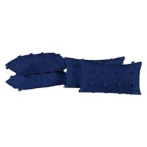 Kit 04 Almofadas Cheias Poppy 60cm X 30cm Cor Azul Marinho Kit 04 Almofadas Cheias Poppy 60cm X 30cm Cor Azul Marinho