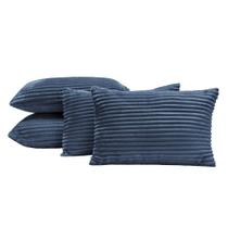 Kit 04 Almofadas Cheias Velvet Bariloche 60cm x 30cm - Marinho Kit 04 Almofadas Cheias Velvet Bariloche 60cm x 30cm - Marinho