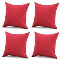 Kit 04 Almofadas Decorativa Quadrada Lih 45x45cm Cheia com Enchimento Sintético Vermelho - Ahazzo Móveis