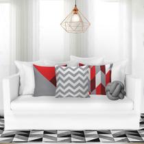 Kit 04 Almofadas Decorativas Requinte com Almofada de Nó Cinza Casa Dona