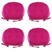 Kit 04 Almofadas Futon Redondo Assento para Cadeira 40x40