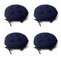 Kit 04 Almofadas Futon Redondo Assento para Cadeira 40x40