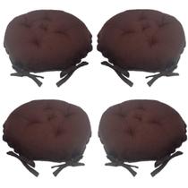 Kit 04 Almofadas Futon Redondo Assento Para Cadeira 40X40 Ma
