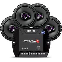 Kit 04 Alto Falante 6 Polegadas Pioneer 200w Rms + Módulo Amplificador Stetsom 4 Canais