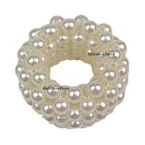 KIT 04 Anel Argola Porta Guardanapo Ouriço De Pérolas Brancas KIT 04 Anel Argola Porta Guardanapo Ouriço De Pérolas Brancas