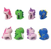 Kit 04 Apontador Escolar Magic Unicórnio e Raptor Dino Colorido BRW