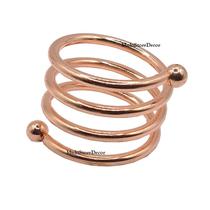 KIT 04 Argola Porta Guardanapo Anel Espiral Rose Gold Metal Luxo Mesa Posta Natal