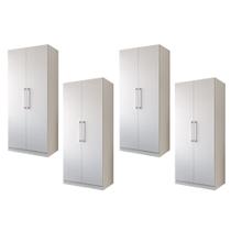Kit 04 Armário Multiuso Grande 100% em MDF Rimo Branco