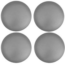 Kit 04 Assentos Redondo Banqueta Cadeira Estofados Poltronas H02 material sintético Cinza 25 cm - Lyam Decor