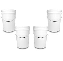 Kit 04 Baldes Plástico 22L Atóxico com Tampa Hermética e Alça Metálica para Armazenamento Alimentos Kit 04 Baldes Plástico 22L Atóxico com Tampa Hermética e Alça Metálica para Armazenamento Alimentos