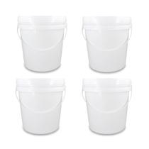 Kit 04 Baldes Plástico 3,6L Atóxico com Tampa Hermética e Alça para Armazenamento Alimentos Bebidas Kit 04 Baldes Plástico 3,6L Atóxico com Tampa Hermética e Alça para Armazenamento Alimentos Bebidas