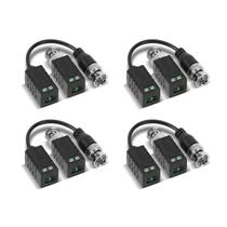 Kit 04 Balun Passivo Conector Conversor Transmissao De Video Full Hd 4K Intelbras VB 500 P Para Câmera Segurança Cftv