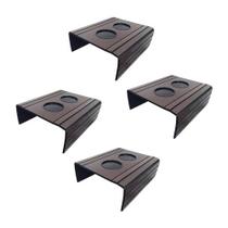 Kit 04 Bandejas Esteira Para Braço De Sofá Porta Copo Plástico Tabaco - SSX Multicoisas