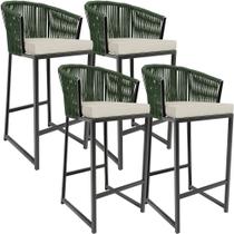 Kit 04 Banqueta Para Área Gourmet Cozinha Varanda D04 Verde