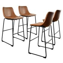 Kit 04 Banquetas Alta Encosto Cozinha Base Fixa Bar Balcão BS100 Best