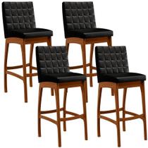 Kit 04 Banquetas Altas Cozinha Mila B04 Preto