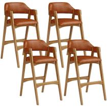 Kit 04 Banquetas Altas Suran L02 material sintético Camel