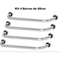 kit 04 Barra De Apoio Alça 60 Cm Suporte De Parede Auxilio Para Idosos