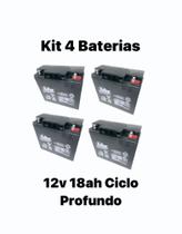 Kit 04 bateria 12v 18ah ciclo profundo bicicleta elétrica,scooter,moto elétrica,cadeira de roda Kit 04 bateria 12v 18ah ciclo profundo bicicleta elétrica,scooter,moto elétrica,cadeira de roda