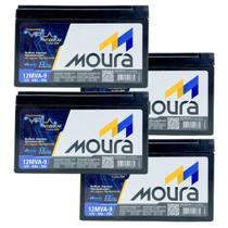 Kit 04 Baterias Moura Selada Vrla 12V 9Ah Estacionaria 12Mva-9