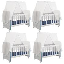 Kit 04 Berços Para Boneca Magia C02 Brinquedo Infantil Branco Azul - Lyam Decor Kit 04 Berços Para Boneca Magia C02 Brinquedo Infantil Branco Azul - Lyam Decor