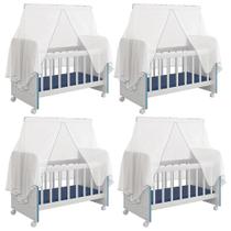 Kit 04 Berços Para Boneca Magia C02 Brinquedo Infantil Branco Azul - Lyam Decor Kit 04 Berços Para Boneca Magia C02 Brinquedo Infantil Branco Azul - Lyam Decor