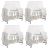 Kit 04 Berços Para Boneca Magia C02 Brinquedo Infantil Branco - Lyam Decor Kit 04 Berços Para Boneca Magia C02 Brinquedo Infantil Branco - Lyam Decor