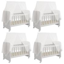 Kit 04 Berços Para Boneca Magia C02 Brinquedo Infantil Branco - Lyam Decor Kit 04 Berços Para Boneca Magia C02 Brinquedo Infantil Branco - Lyam Decor