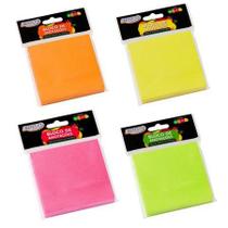 Kit 04 Blocos Adesivos de Anotações BRW Neon 76X76mm 100 Fls