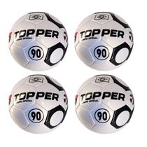 Kit 04 Bola De Futebol Campo Topper 90 Oficial Costurada à Mão Cor:Branco+Preto