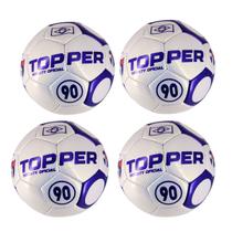 Kit 04 Bola De Futebol Society Topper 90 Oficial Costurada à Mão