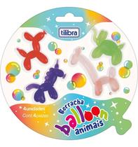Kit 04 Borracha Balloon Animais Tilibra Cor Colorido