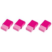 Kit 04 Borracha Escolar Faber Castell Max Rosa Neon