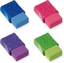 Kit 04 Borracha Max Glitz Colorida Com Capa Plastica Faber Castell Borrachas Glitter Material Escolar Papelaria