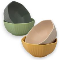 Kit 04 Bowl Tigela Cumbuca Candy Colors Tons Pasteis Grande