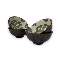 Kit 04 Bowl Tigela Cumbuca Cerâmica Folhagem Verde Pequeno Kit 04 Bowl Tigela Cumbuca Cerâmica Folhagem Verde Pequeno