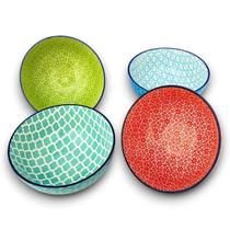 Kit 04 Bowl Tigela Cumbuca Cerâmica Grande Estilo Marroquino