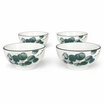 Kit 04 Bowls Tigelas Cumbucas Cerâmica Botânico 300ml incasa